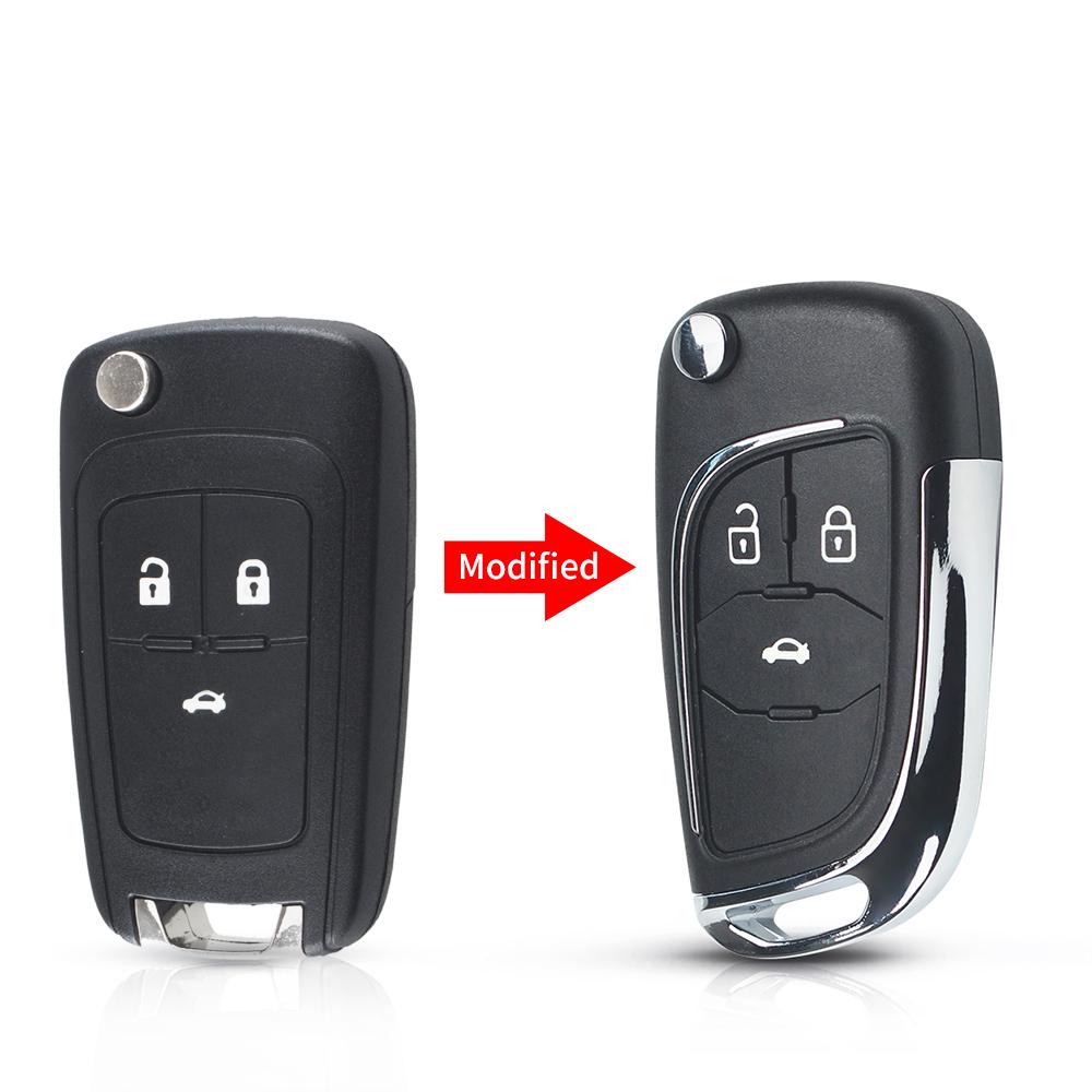 KEYYOU 10pcs Modified Folding Remote Car Key Shell Fob Case For Chevrolet Cruze Epica Lova Camaro Impala For Opel HU100 Logo