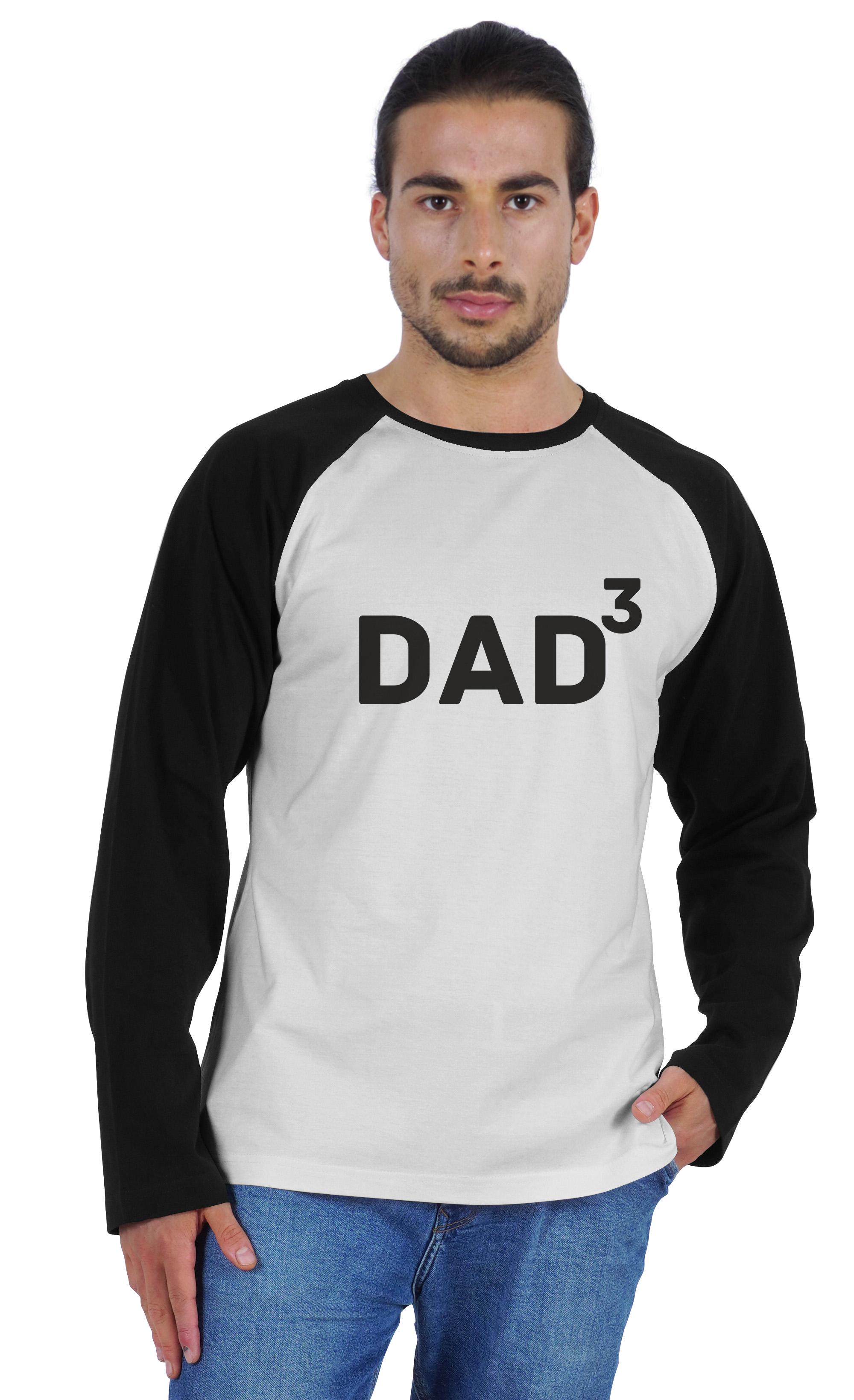 

Чоловіча футболка Inkmeso з регланом і повними рукавами. Графічна татова футболка для батька 3 дітей XX-Large білий