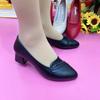Leather Low-heeled Single Shoes Women's 2025 New Versatile Comfortable Shallow Pointed Small Leather Shoes Fashion Trend Middle-aged Heels
