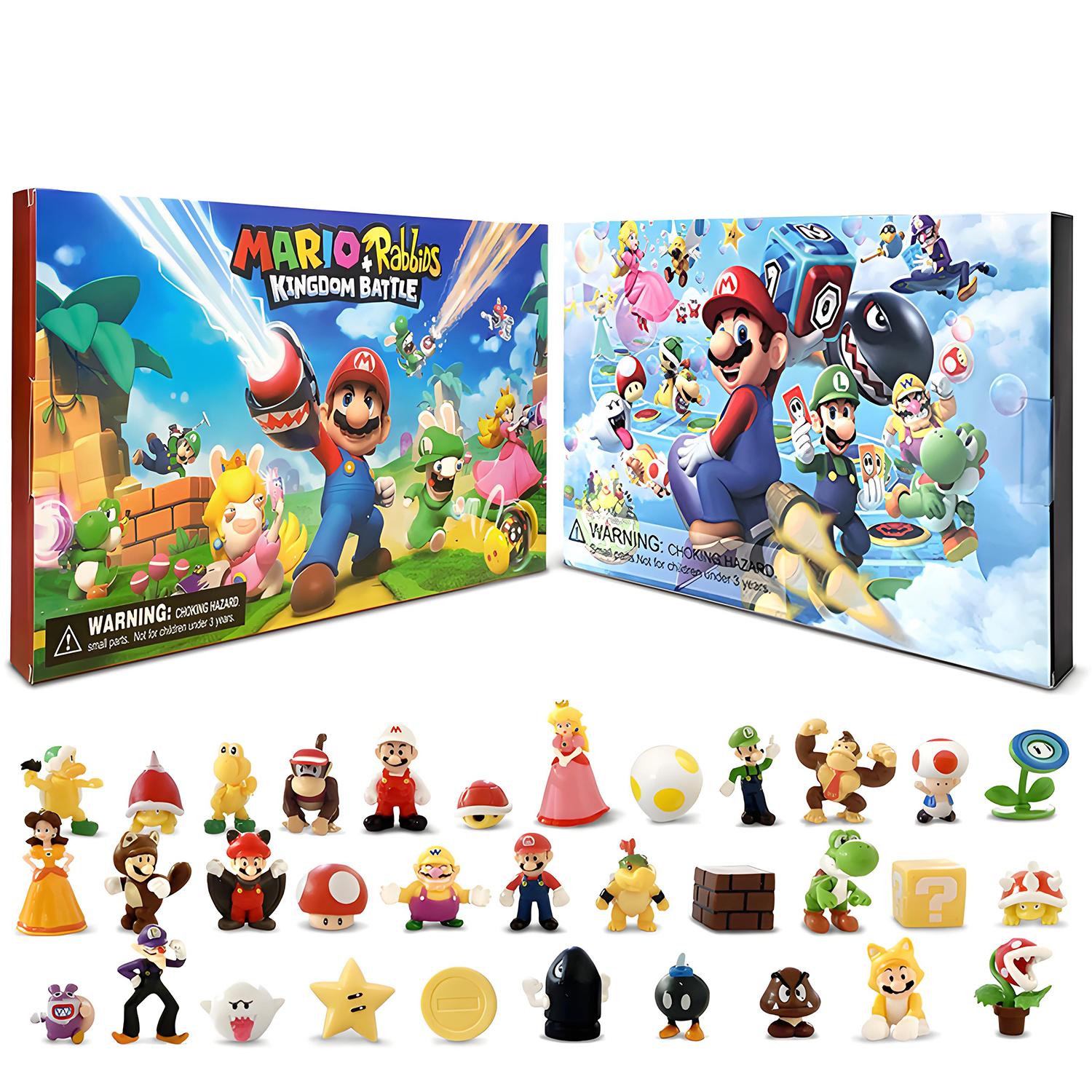 Fashnics Super Mario Advent Calendar Toys 24Pcs/Set Kawaii Mario Anime Action Figure Pvc Model Dolls Christmas Calendar Toys For Kids