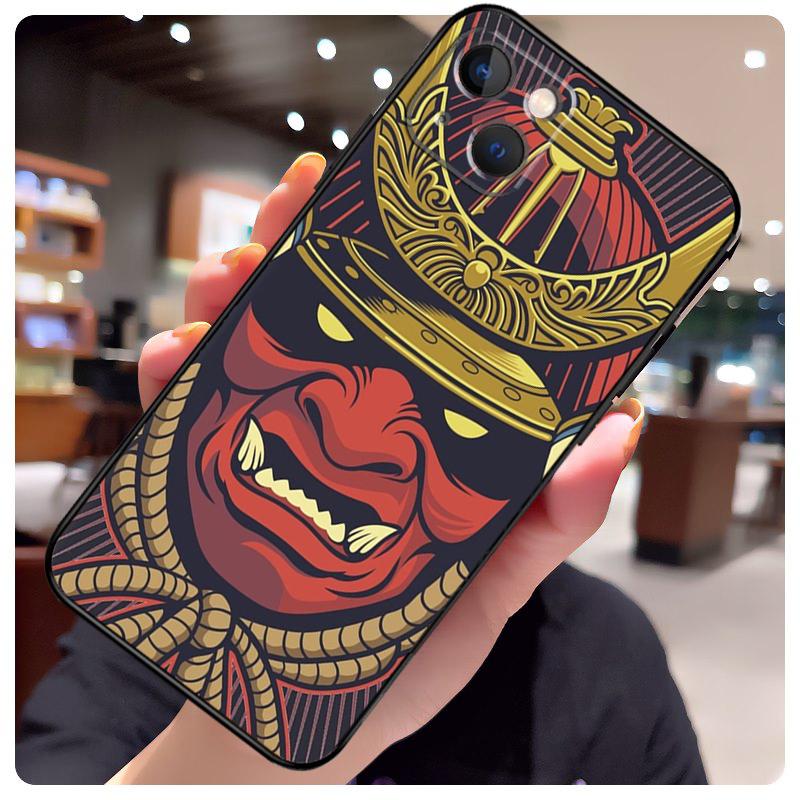 Samurai Mask Demon Case For iPhone 17 Pro Max 15 14 13 11 12 16 Pro Max mini 15 16 Plus 16e 17 Air Phone Cover