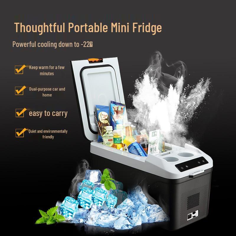 Portable Dual-Use Mini Compressor Refrigerator for Car, Home & Camping