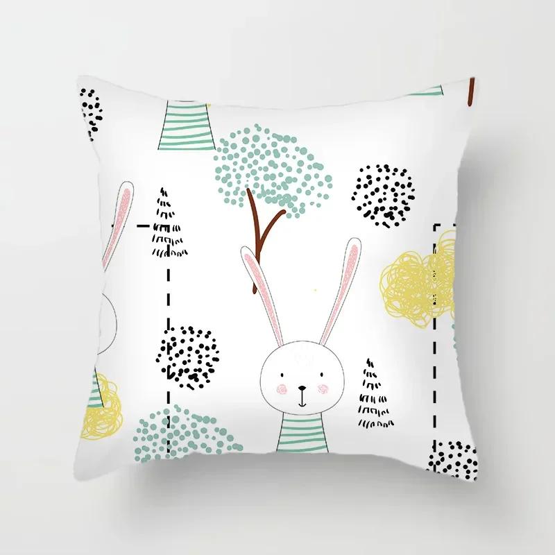 45X45cm Cute Cartoon Animal Pillowcase Elephant Crocodile Sofa Cushion Cover Decoration Kids Bedroom   Home Decor