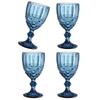 Set of 4 Sophisticated Juice Drinking Cups Wine Glasses Handmade Colored Glass Champagne Goblets for Everyday Use