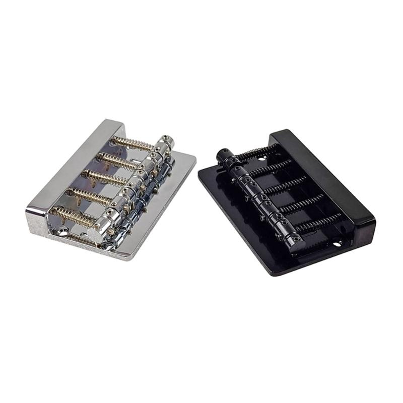 5 Strings Hardtail Bridge Guitar Bridge Saddles 5 Saddle Hardtail Zinc Alloy Tailpiece Electric Bass Bridge Replacements