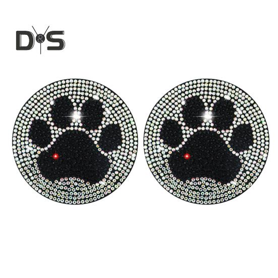 1 пара блестящих стразов Декор автомобильный подстаканник подстаканник милая лапа сердце узор авто подстаканник автомобильные аксессуары Catlike чёрный