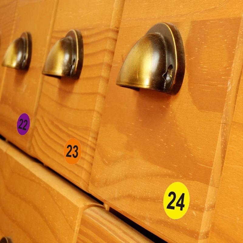 25mm Runde Nummernaufkleber für Büroschränke Aktenordner Klassifizierungsetiketten