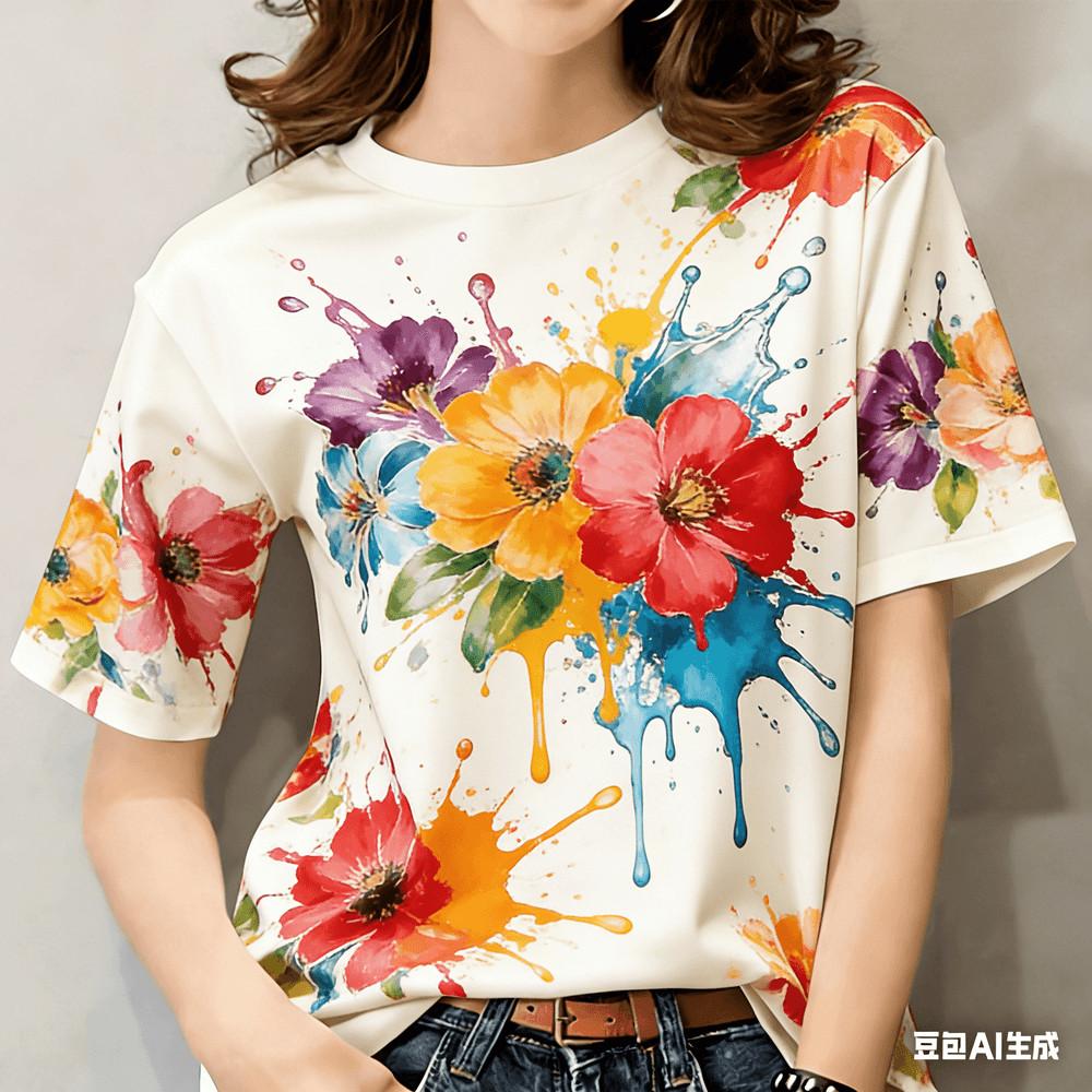 Unisex women's casual printed T-shirt