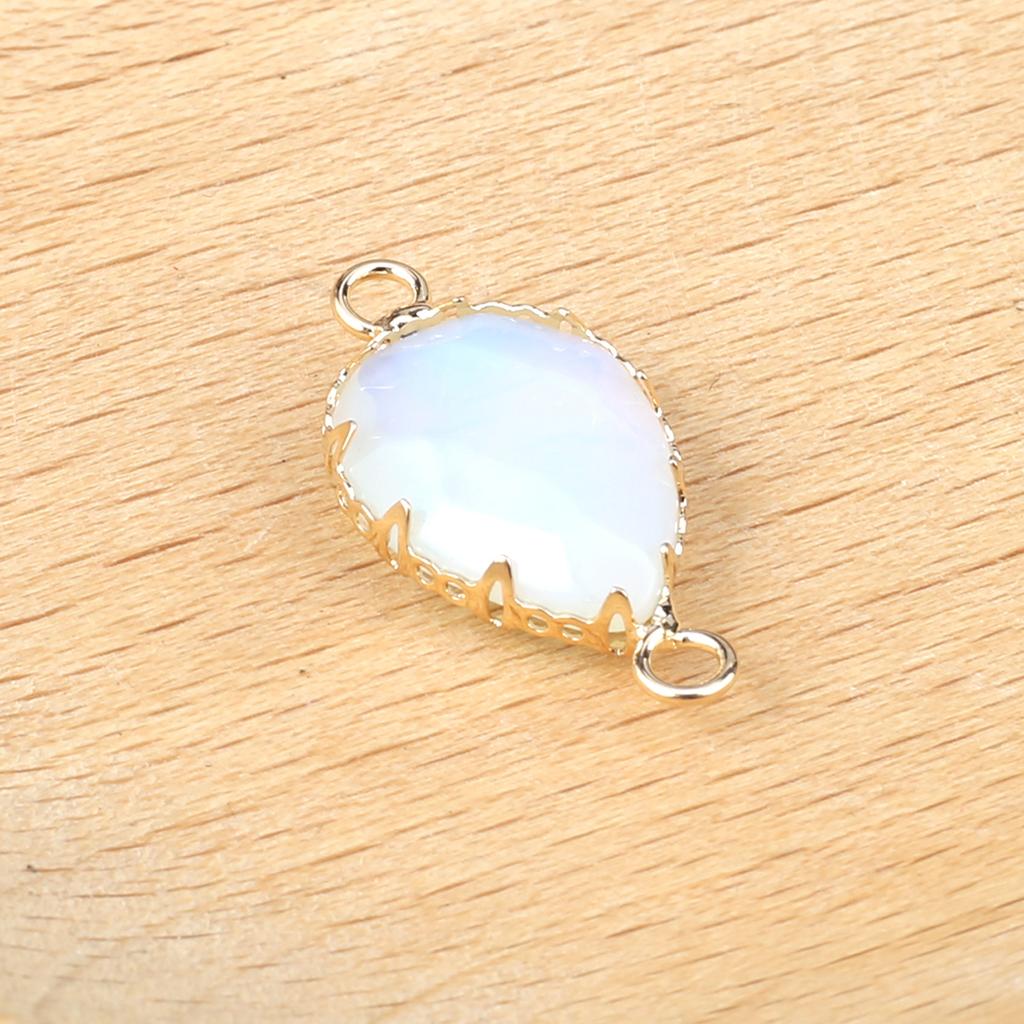 2Pcs Natural Stone Connector Drop-Shaped Faceted Connector Charms For Jewelry Making DIY Necklace Bracelet Accessory