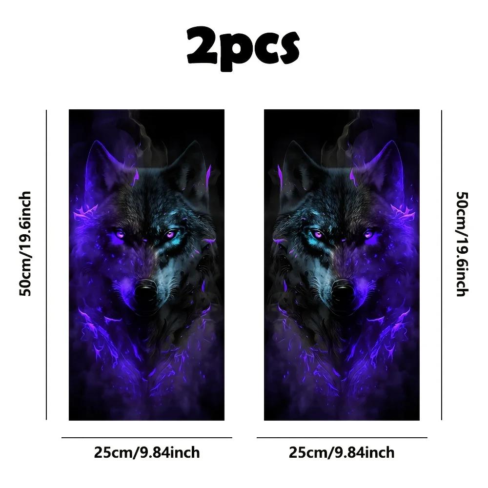 

Виниловая наклейка «Крутой волк», 2 шт., животная тематика, для стойки B, глянцевая, автомобильная наклейка для декора транспортного средства 2pcs