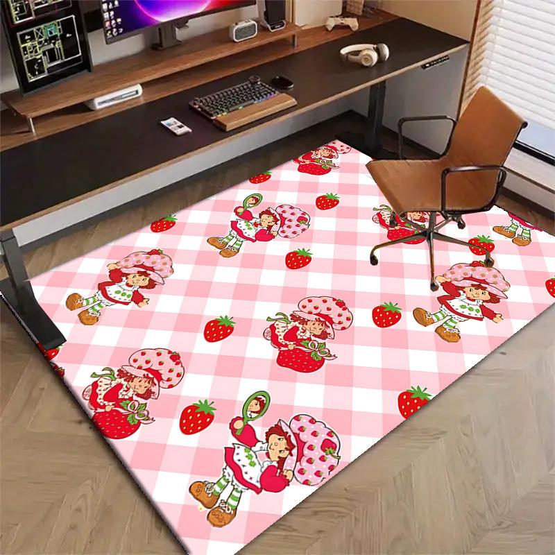 1pc Princess Strawberry (7) Design Printed Area Rug Carpet for Bedroom Living Room Home Decor Rugs Mat Non Slip Mat Rug for Bedside