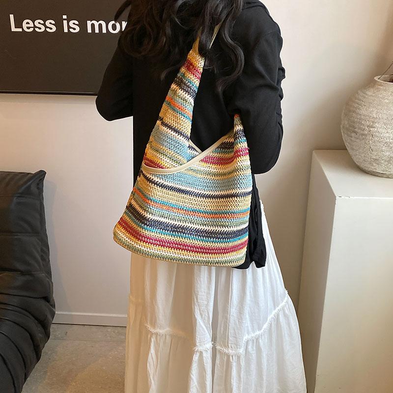 Модные летние соломенные пляжные сумки-корзины для женщин — фото 3