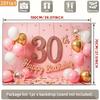 2D 30th Birthday Photography Backdrop Pink Gold Balloon & Confetti Party Background