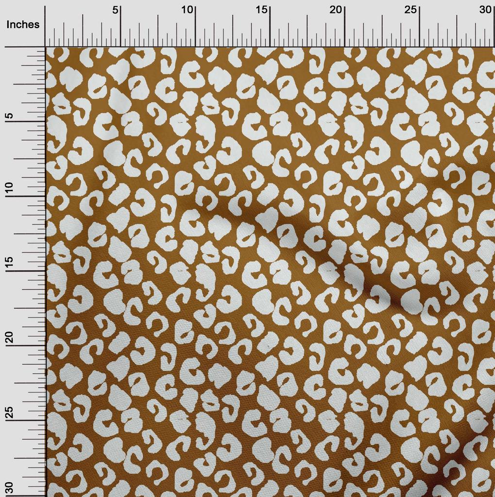 oneOone Cotton Poplin Brown Fabric Animal Skin Fabric For Sewing Printed Craft Fabric By The Yard 42 Inch