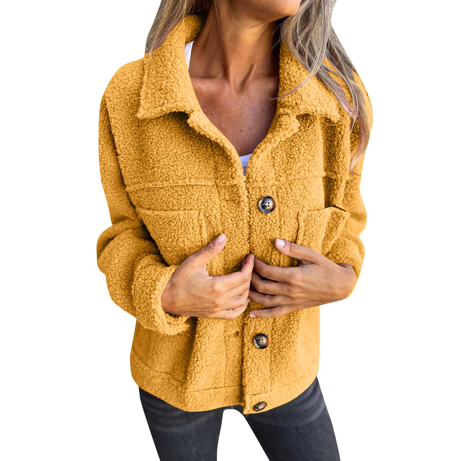 

Womens Jackets Fall Casual Windbreaker Coats Jacket Outerwear With Pockets Long Sleeve Coat Casual Jacket XL жовтий