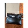 2025 First-Gen Mini Black Kelly Bag: High-End Versatile Leather Handbag with Silver Buckle