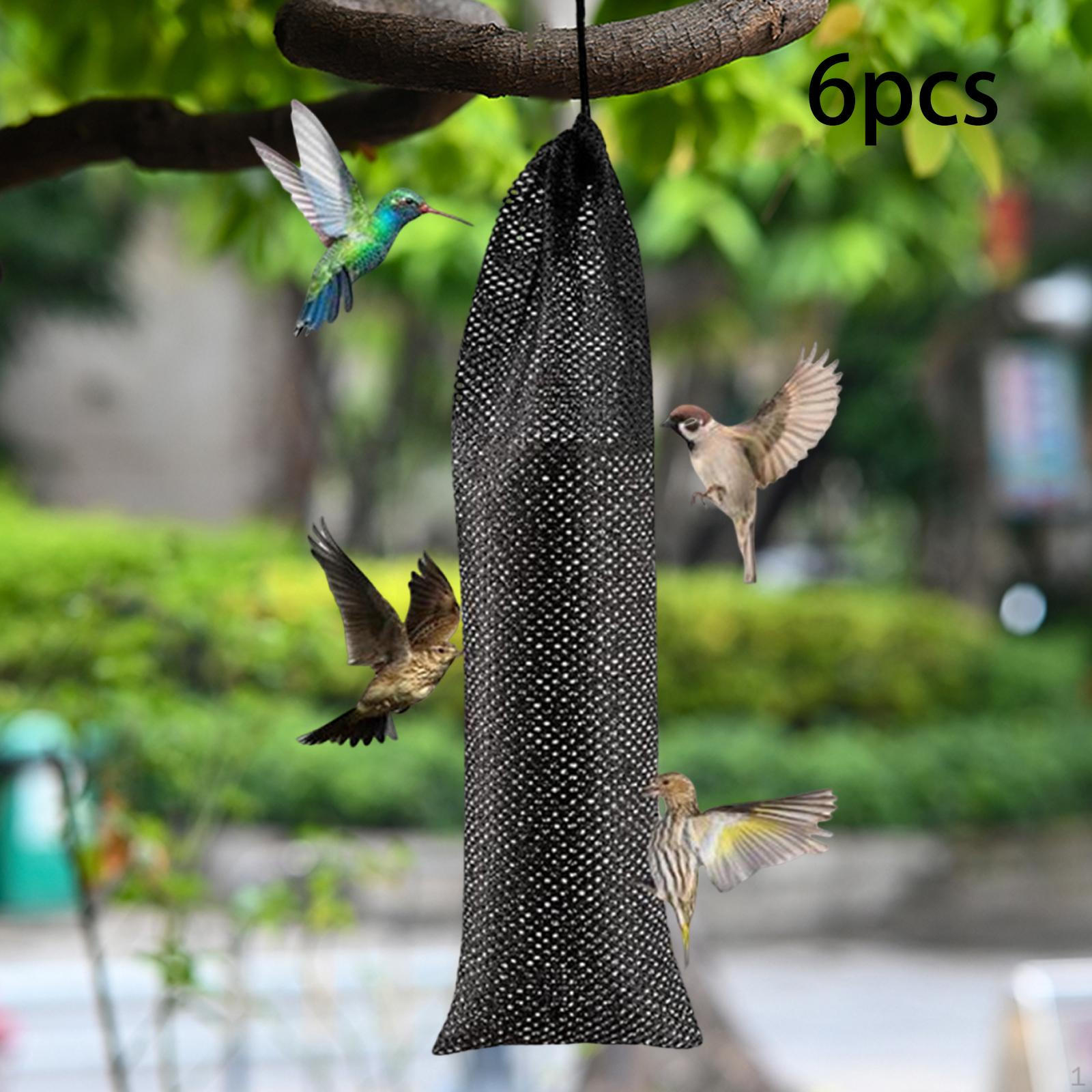 

6 Finch And Feeder Bags, Professional Hanging Net, Garden Bird Feeding Tool. чёрный