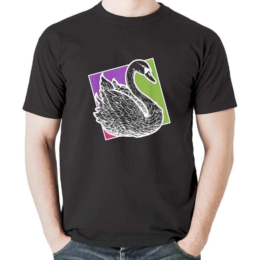 Cute Illustration Swan Wildlife Animals Bird T-Shirt Sweatshirt Hoodie Tanktop for Men Women Kids Black