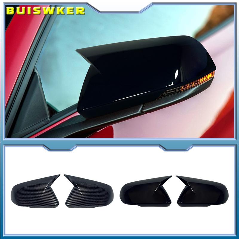 

1 пара глянцевых черных крышек боковых зеркал заднего вида из углеродного волокна для Ford Mustang 2015-2022 Auto Exterior