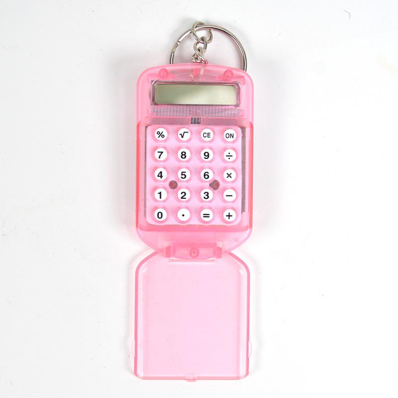 Mini Calculator Cute Cartoon with Keychain 8 Digits Display Portable Pocket Size Calculator for Children Students School Gifts