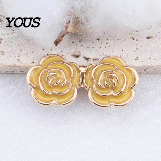 Comfortable Waist Support Pins 1 Pair Rose Tightener Pins, No-sew Pants Tighteners, Detachable Metal Flower for Jeans Skirts Waistband Narrowing