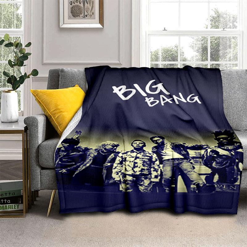Bigbang Logo Floral Graphic Print Blanket Home Decor Sofa Blanket Nap Blanket Machine Washable Digital Printing