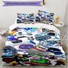 3pcs Duvet Cover Set (1*Duvet Cover + 2*Pillowcase, Without Core), Cosmic Bot Crew Print Soft All‑Season Bedding Set, Home Bedroom Decor Gift