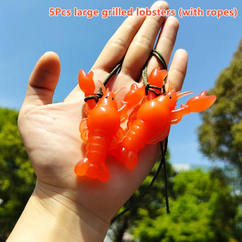5Pcs Funny Color-Changing Baked Crab Car Pendant Car Decoration Accessories Creative Swing Goose Lobster Keychain Bag Pendant