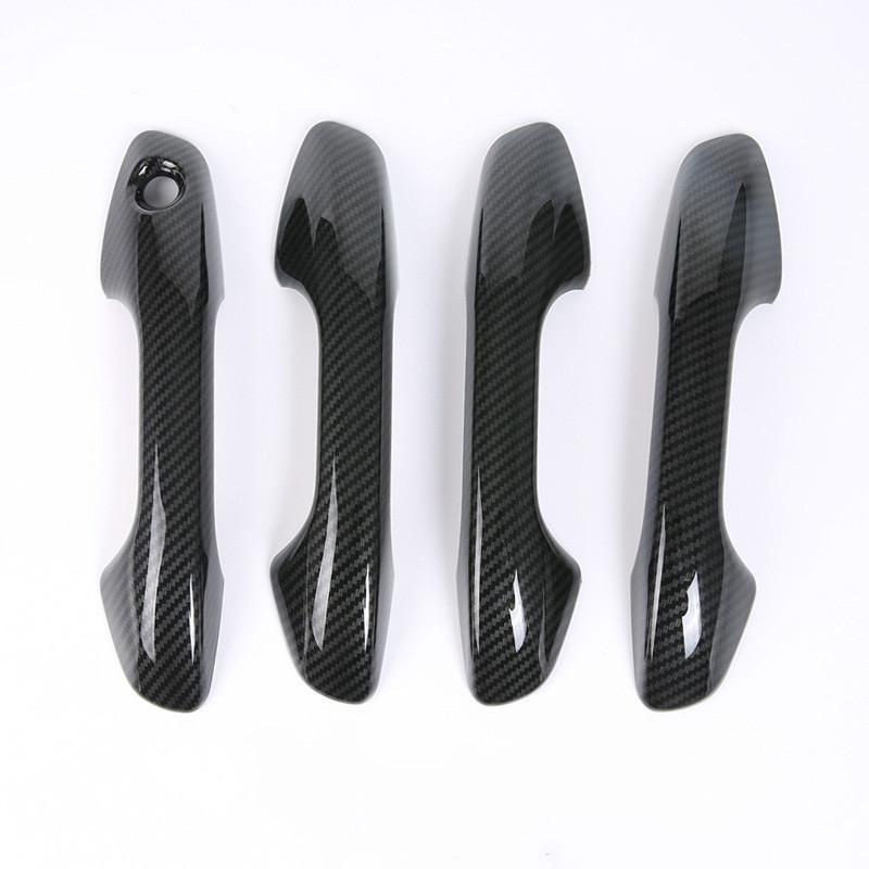 For Kia Rio 4 X-line 2017 2018 ABS Carbon Fiber Black Auto Door Handle Cover Trims Sticker Car Styling Accessories
