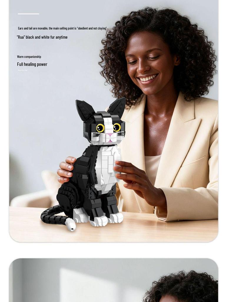 Zhegao Tuxedo Cat Mini Building Blocks - Educational Toy for Kids
