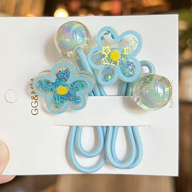 2PCS New Cute Broken Diamond Colored Bow Princess Headwear Kids Elastic Hair Bands Children Hair Ropes Girls Hair Accessories