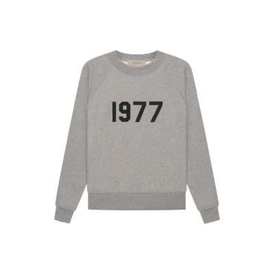 Fear of God Essentials 1977 Series SS22 Crewneck With Digital Logo Print Fleece Sweatshirt Unisex Tops Dark-Oatmeal FOG-SS22-389