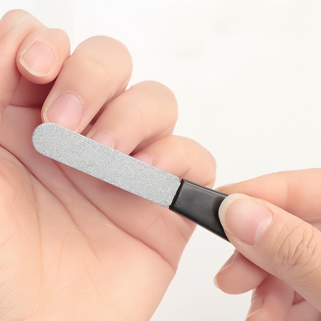 Double Sided Stainless Steel Nail File Sanding Nail Art Buffer Manicure Pedicure Tool, For Toenail& Foot Clean