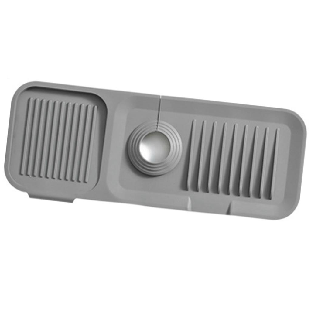 Faucet Mat Silicone Sink Guard Safe Clean Odorless Sink Accessory for Kitchen Bathroom Dark Grey