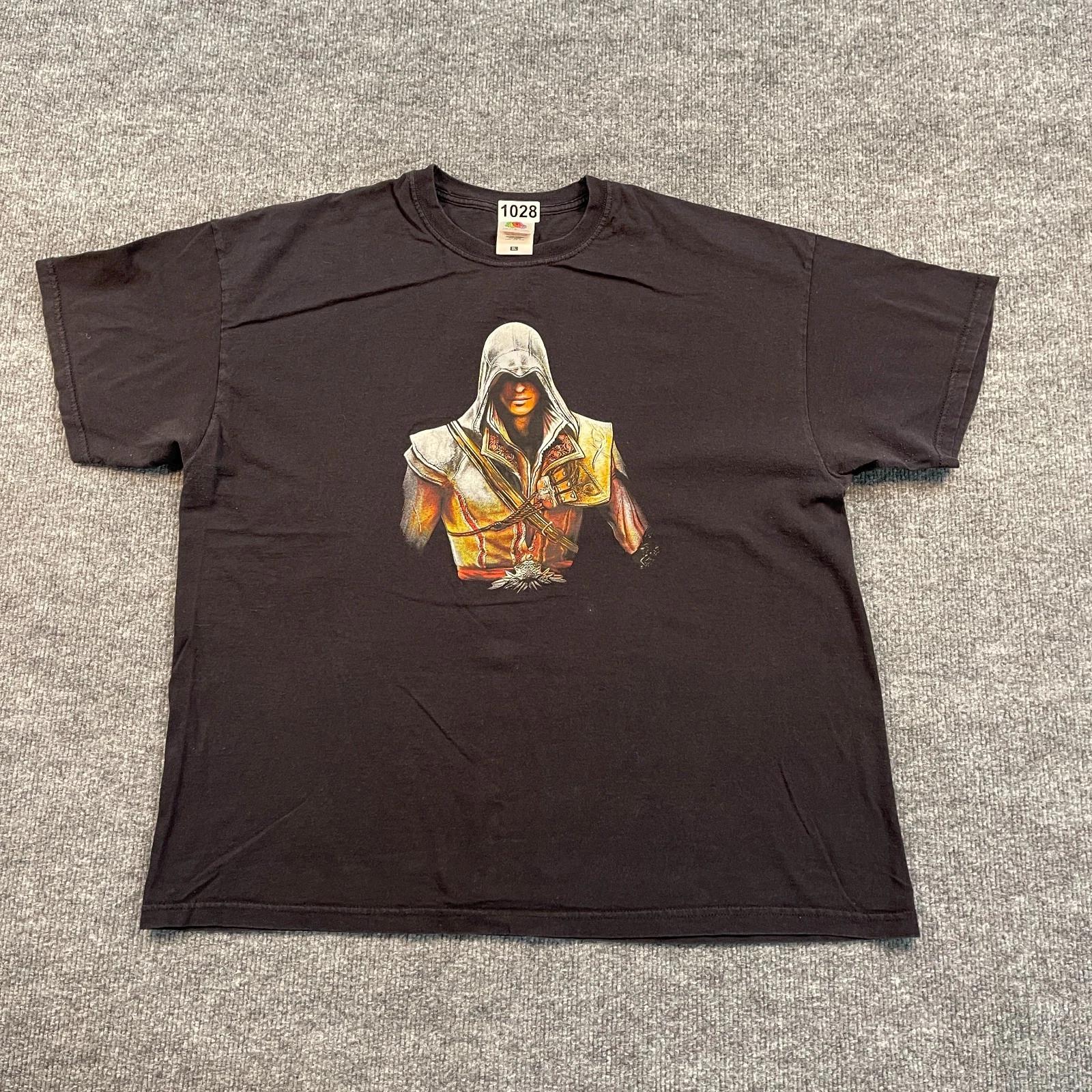Y2K Эцио Аудиторе да Фиренце Assassin s Creed Видеоигра Футболка XL 23x25 Черная S
