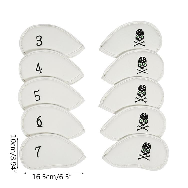 10x Synthetische Wasserdichte Golf-Eisen-Schlägerhaube Golfschläger-Kopfhaube Passend für die meisten Marken