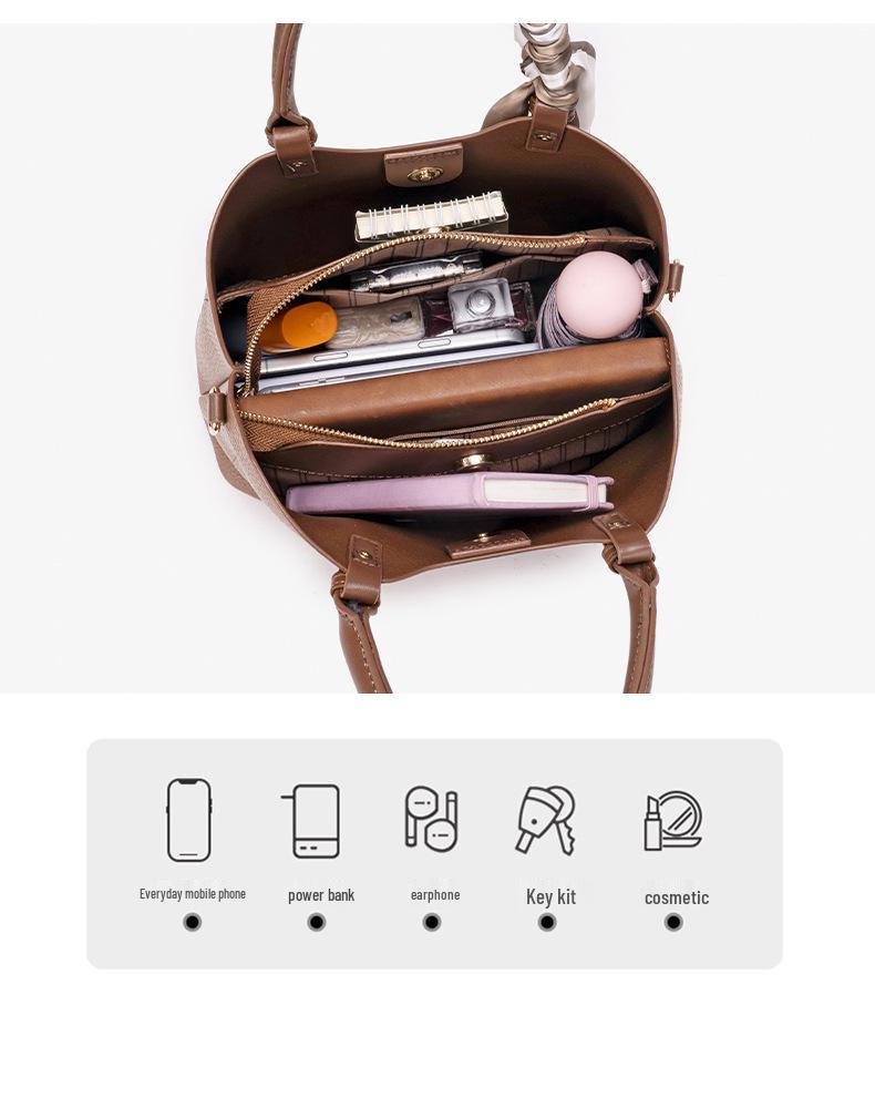 Mother's Day Caramel Large Capacity High-End Mom Handbag 2026