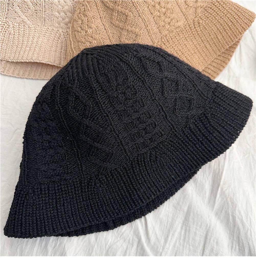 Color knitted hollow breathable bucket hat women's summer outdoor face small sunshade bucket hat women's basin hat