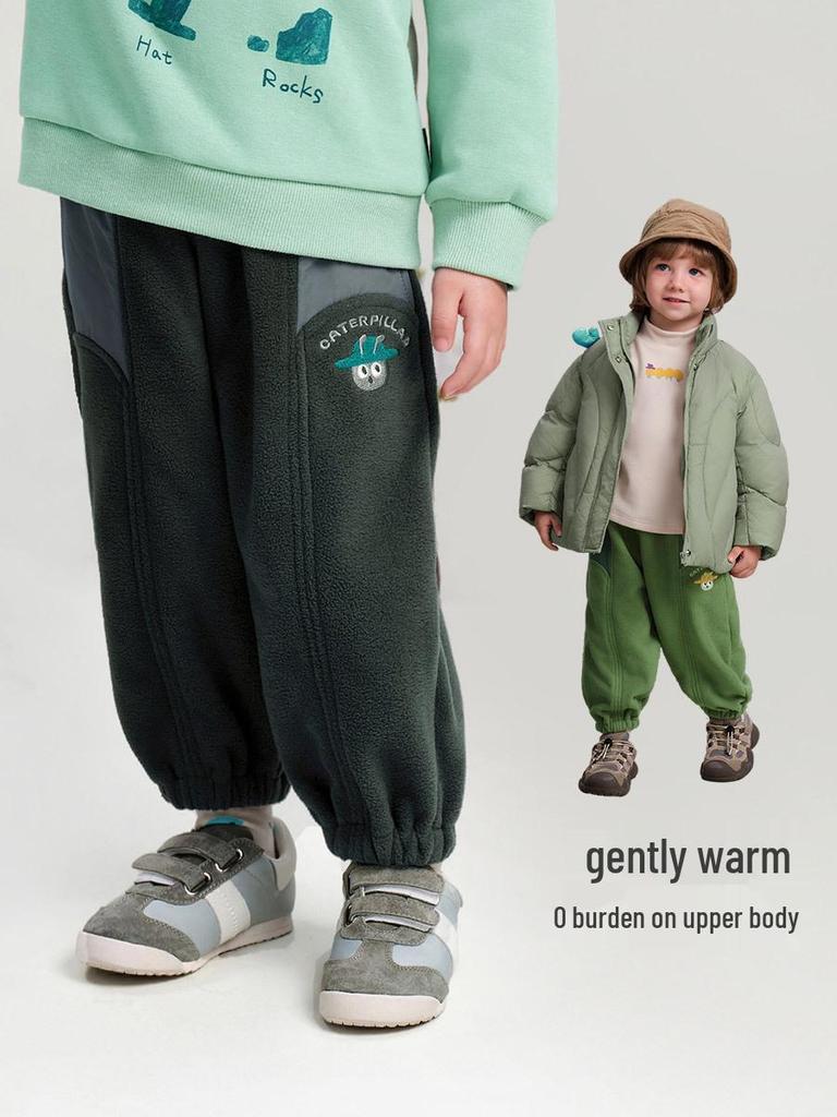 Boys' Trendy Straight-Leg Pants - 2025 Winter, Versatile Warm Cuffed Casual Wear