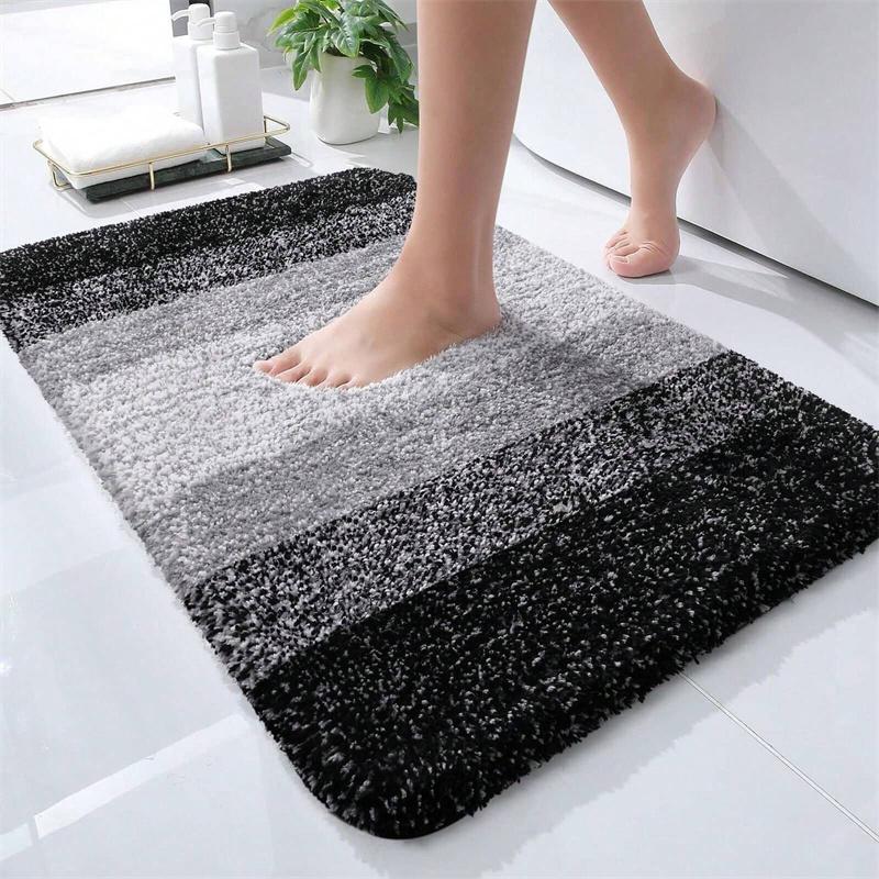 Gradient Stripes Imitation Cashmere Bathroom Floor Mats Anti-Slip Wear-Resistant Bathroom Mats Home Decoration