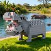 KNEW BUILT 3D Animal Model ElephantHippoLionLeopard Micro Mini Building Block Toys-Create ZooPuzzle AssemblyChristmas Gifts
