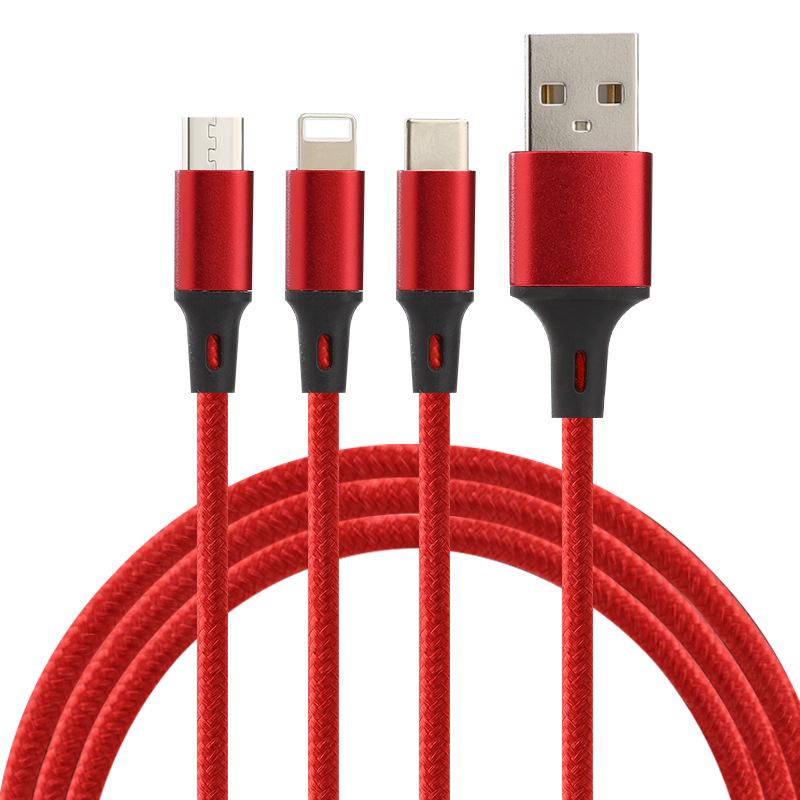 120W JIKE 3-in-1 Fast Charging Cable for Huawei, Android, & Apple Devices