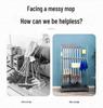 Stainless Steel Floor-Standing Mop Rack with Draining Shelf and Free Shipping