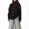 Oversized High Neck Knit Cardigan Women Fall Winter Loose Casual Sweater Coat