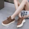 Womens Mesh Shoes Breathable Casual Shoes Fashion Thick-Soled Sneakers for Women Lace Up Platform Vulcanized Shoes Zapatos Mujer