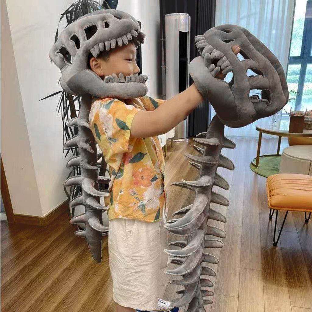 PP Cotton Dinosaur Skeleton Costume Skeleton Design 3D Dinosaur Skeleton Capes Plush Softness Easy To Clean for Halloween Themed