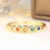 Charming Two Color Available Rainbow Zircon Stackable Ring for Women Daily Wear and Wedding