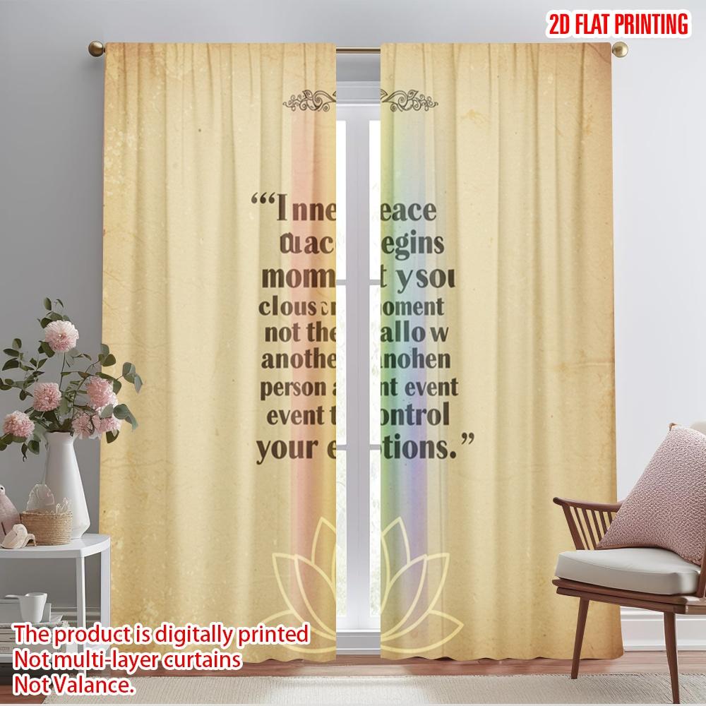 

2pcs 2D flat printing Party Curtains Inner Peace Lotus Flower 100% Polyester Without Electricity Festive Holiday for Holiday 52.50×116.00 CM 2pcs