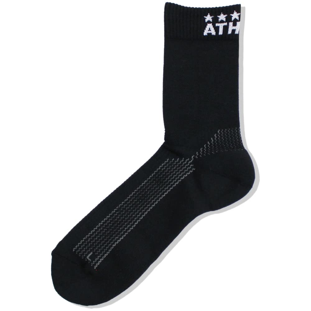ATHLETA Training Mid Size Black 05293J Socks, 22-24cm, (70),
