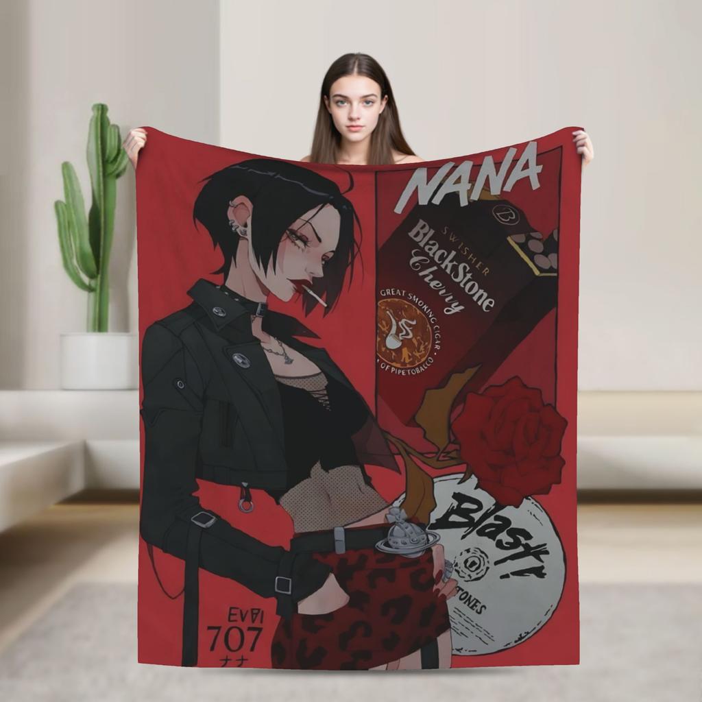 Warm Blanket Travel Nana Osaki Manga Panel collage Throw Blanket  Flannel Bedspread For Couch Chair Fluffy Sofa Bed Cover